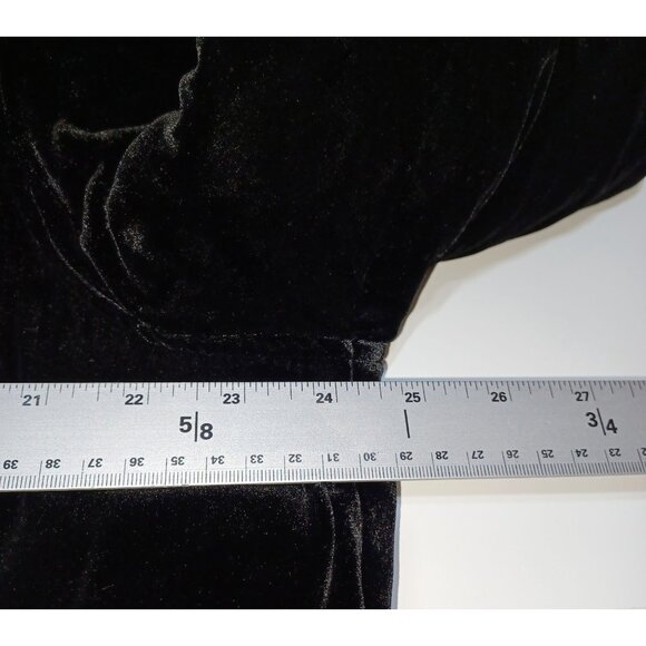 Ralph Lauren Black Velvet Faux Fur Collar Jacket Womens L Quilted Classic Luxe - Picture 6 of 9